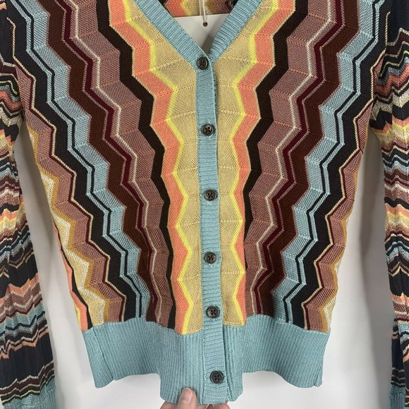 Missoni For Target Cardigan Sweater Chevron Striped Button Front Women’s Size XS - Picture 3 of 9
